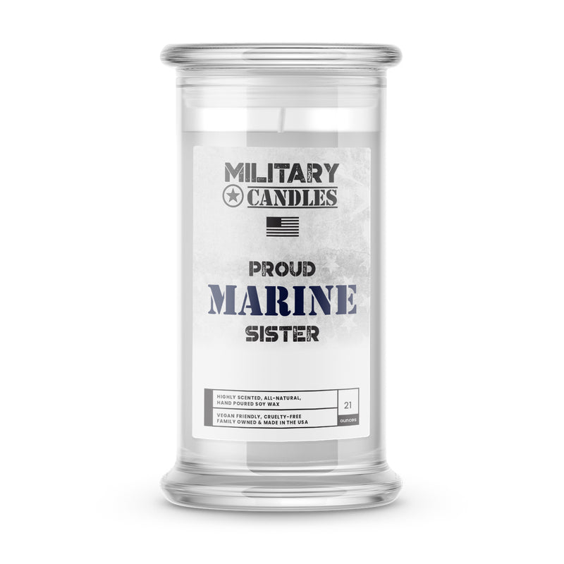 Proud MARINE Sister | Military Candles