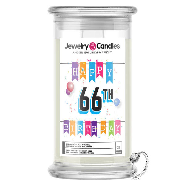 Happy 66th Birthday Jewelry Candle