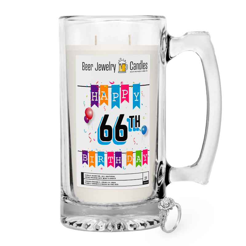 Happy 66th Birthday Beer Jewelry Candle