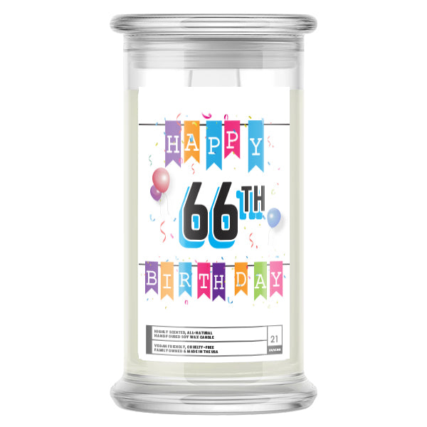 Happy 66th Birthday Candle