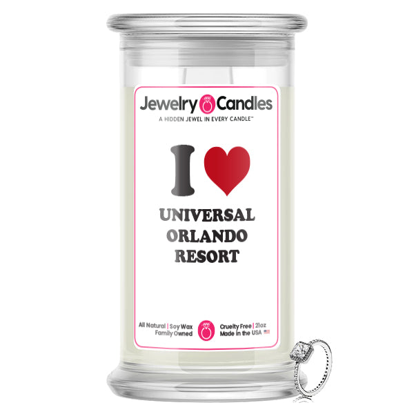 I Love UNIVERSAL ORLANDO RESORT  Landmark Jewelry Candles