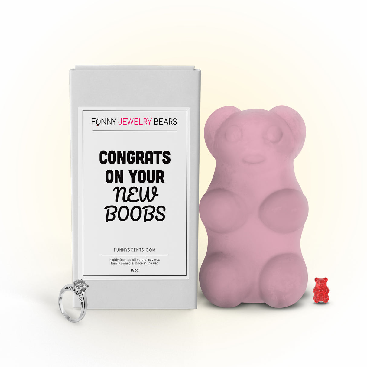 Congrats On New Boobs Funny Jewelry Bear Wax Melts