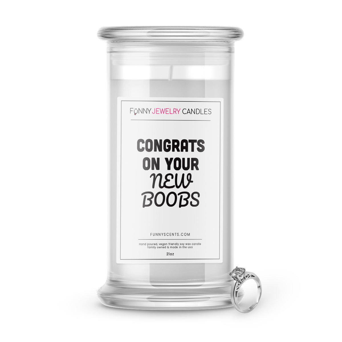 Congrats On New Boobs Jewelry Funny Candles