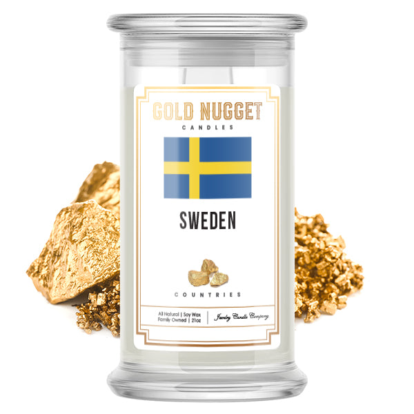 Sweden Countries Gold Nugget Candles