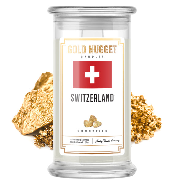 Switzerland Countries Gold Nugget Candles
