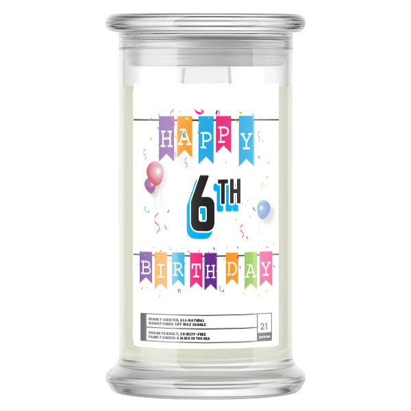 Happy 6th Birthday Candle