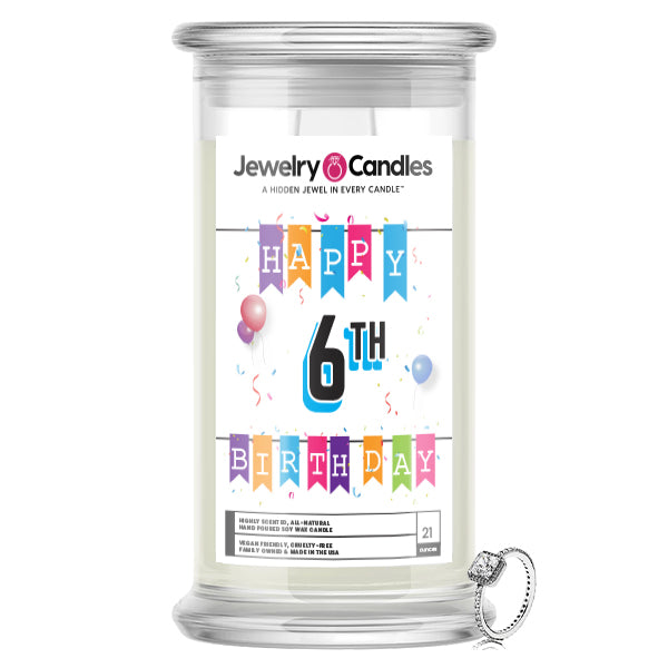 Happy 6th Birthday Jewelry Candle