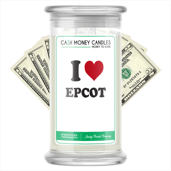 I Love EPCOT Landmark Cash Candles