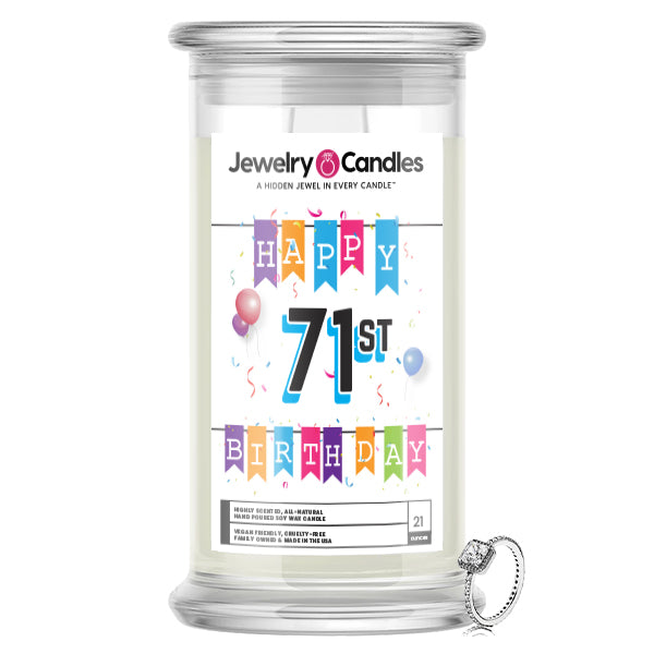 Happy 71st Birthday Jewelry Candle