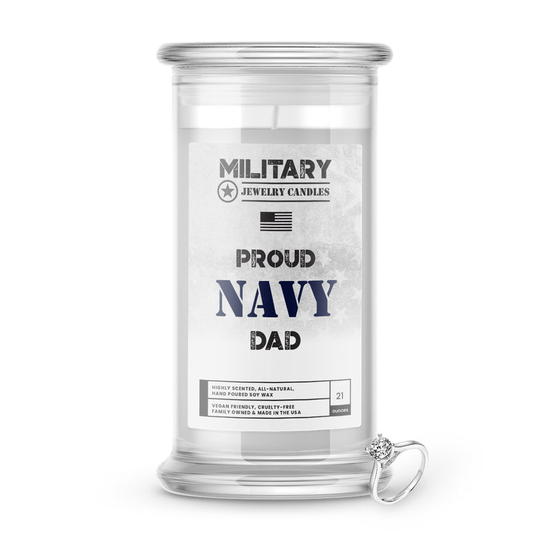 Proud NAVY Dad | Military Jewelry Candles