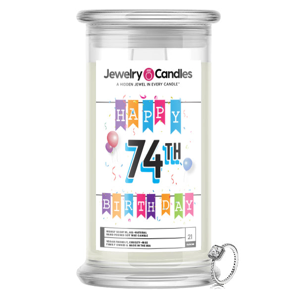 Happy 74th Birthday Jewelry Candle