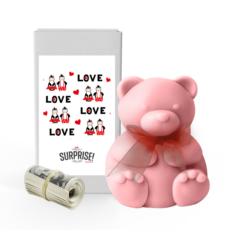 Love Love Love Love | Valentines Day Surprise Cash Money Bear Wax Melts