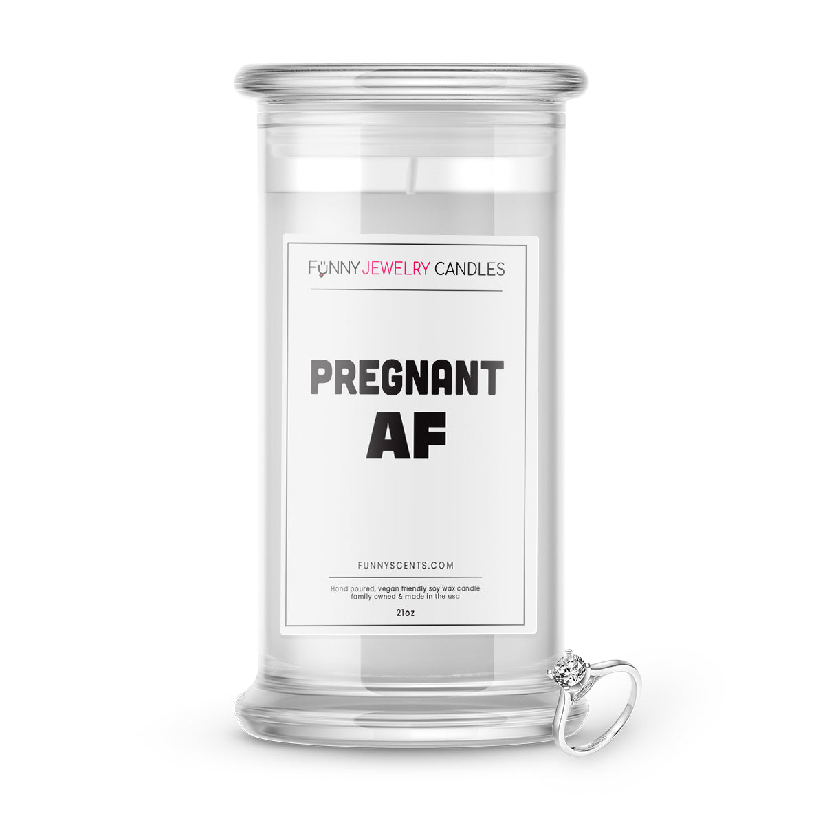 Pregnant AF Jewelry Funny Candles