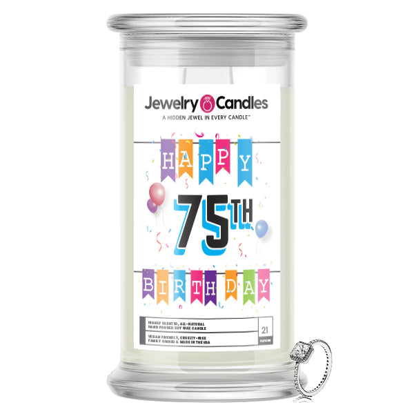 Happy 75th Birthday Jewelry Candle