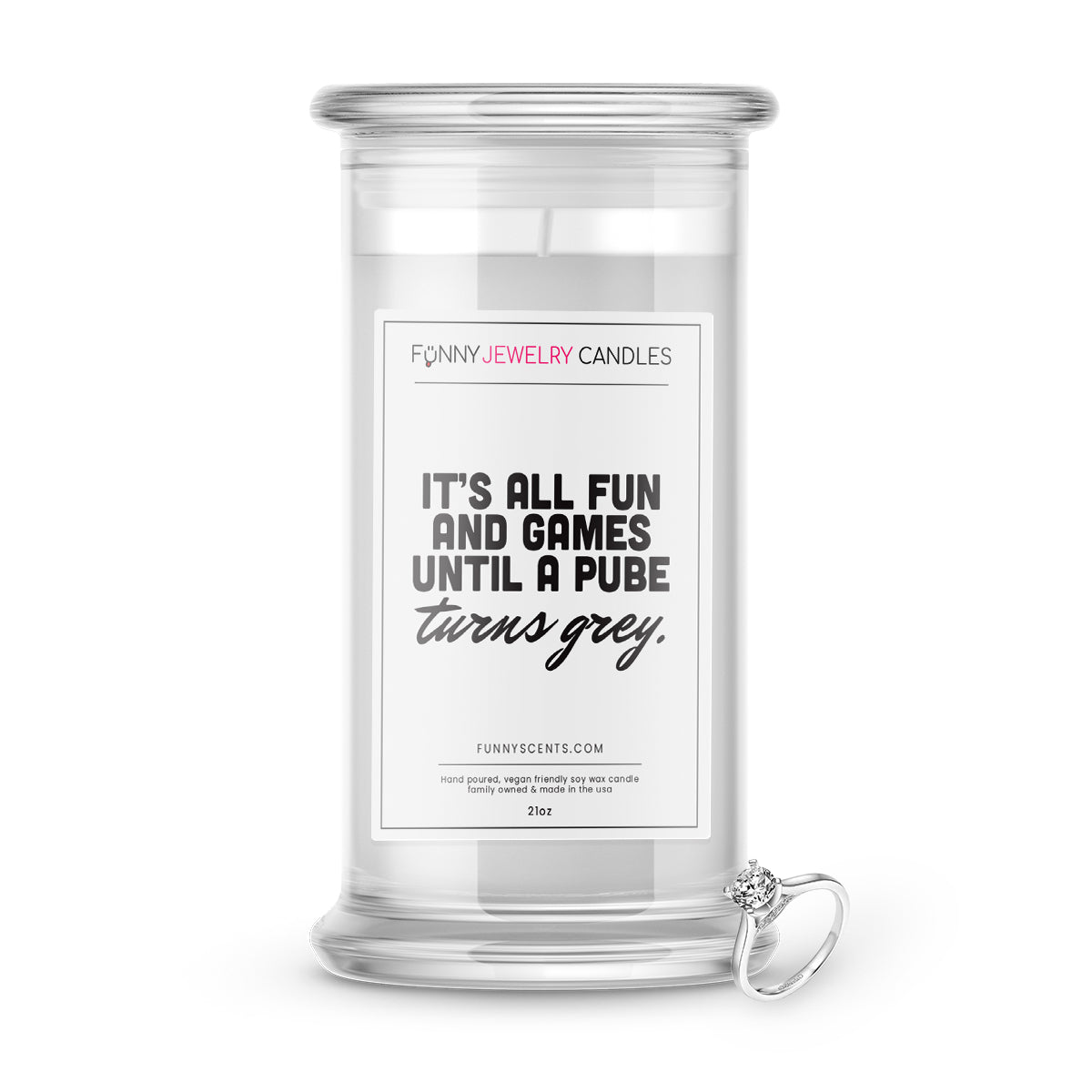 It's  all fun and games until a pube turnes grey. Jewelry Funny Candles