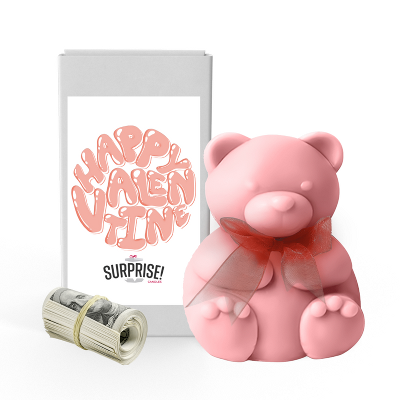Happy Valentine | Valentines Day Surprise Cash Money Bear Wax Melts