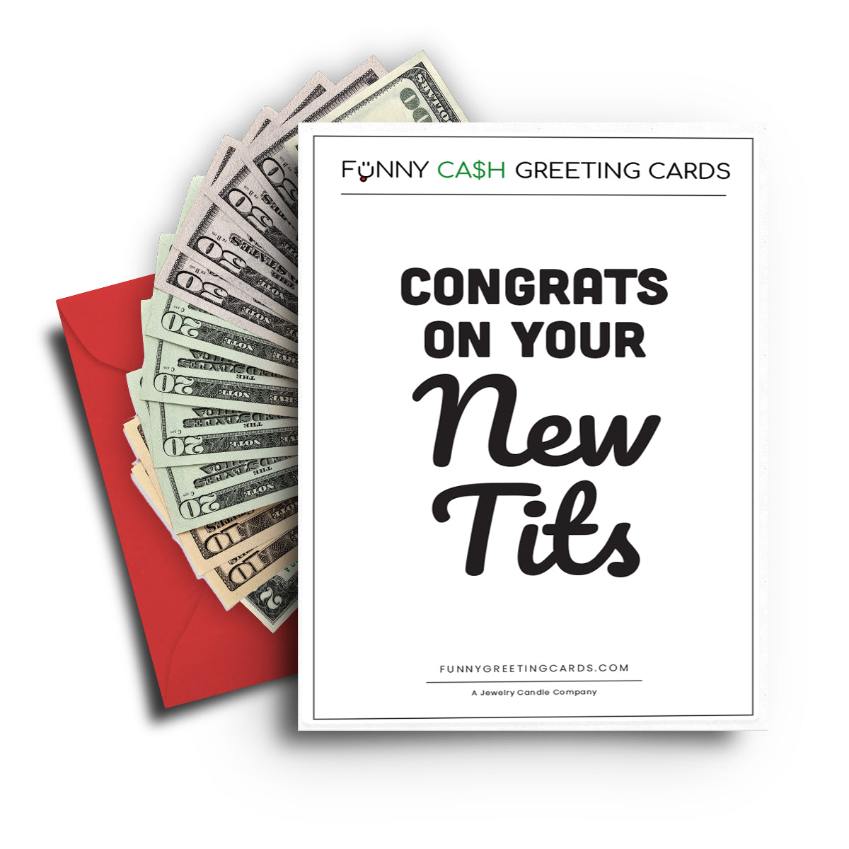 Congrats On Your New Tits Funny Cash Greeting Cards