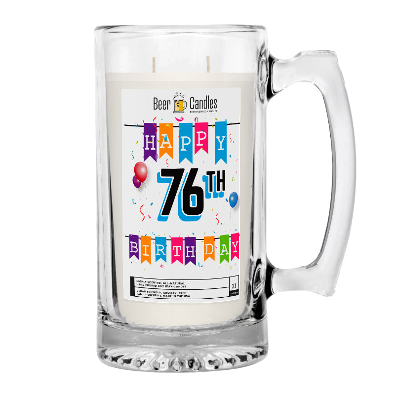 Happy 76th Birthday Beer Candle