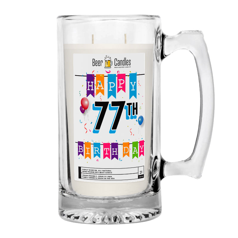 Happy 77th Birthday Beer Candle