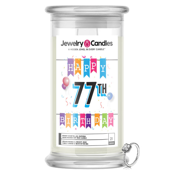 Happy 77th Birthday Jewelry Candle