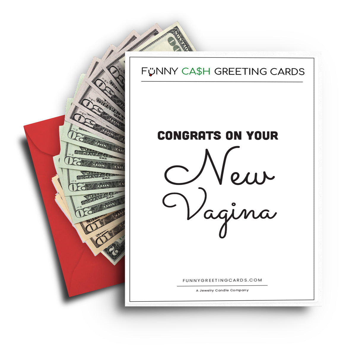 Congrats On You New Vagina Funny Cash Greeting Cards