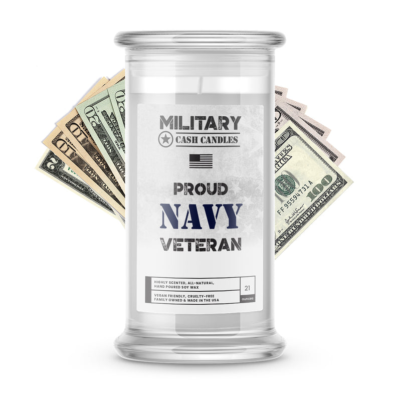 Proud NAVY Veteran | Military Cash Candles