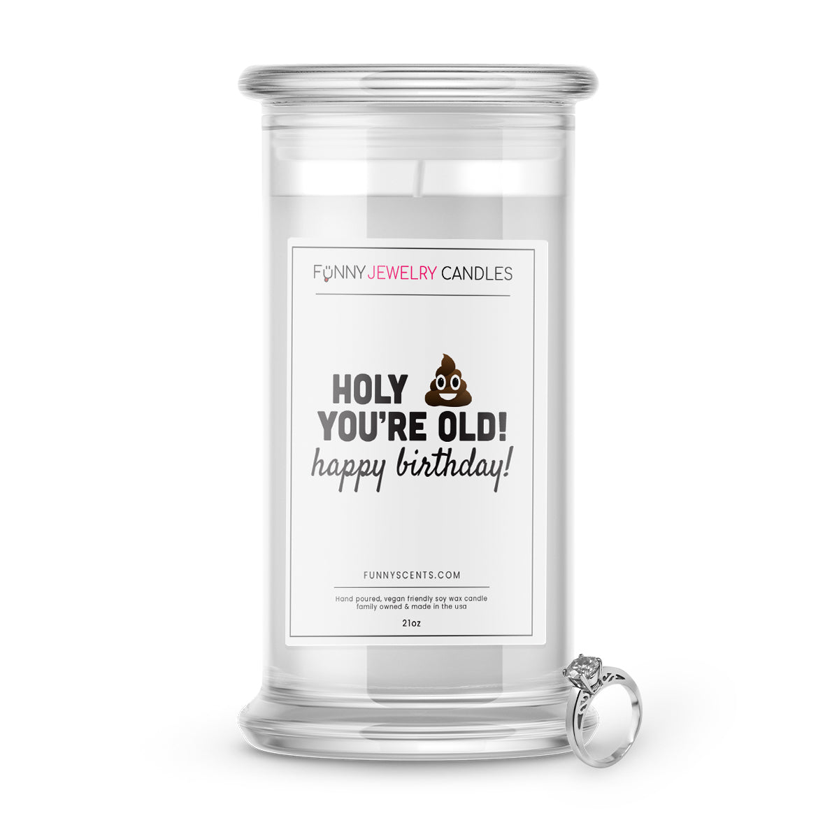 Holy Shit You're OLD! Happy Birthday Jewelry Funny Candles