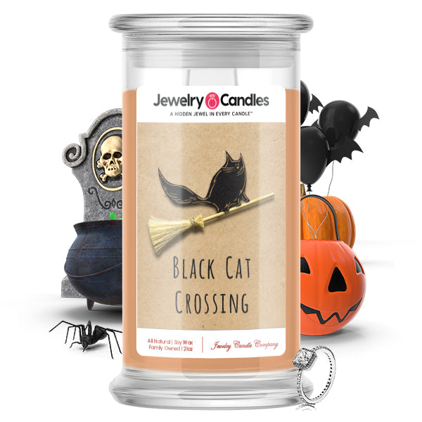 Black cat crossing Jewelry Candle