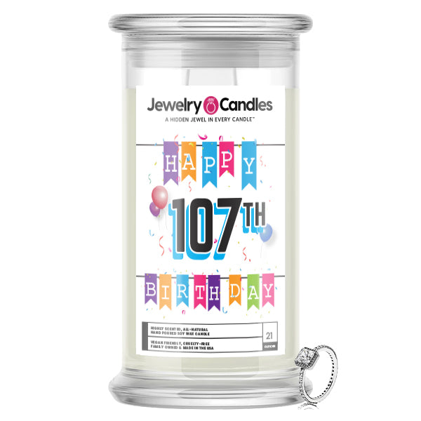 Happy 107th Birthday Jewelry Candle