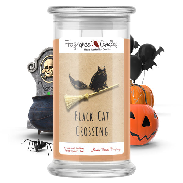 Black cat crossing Fragrance Candle