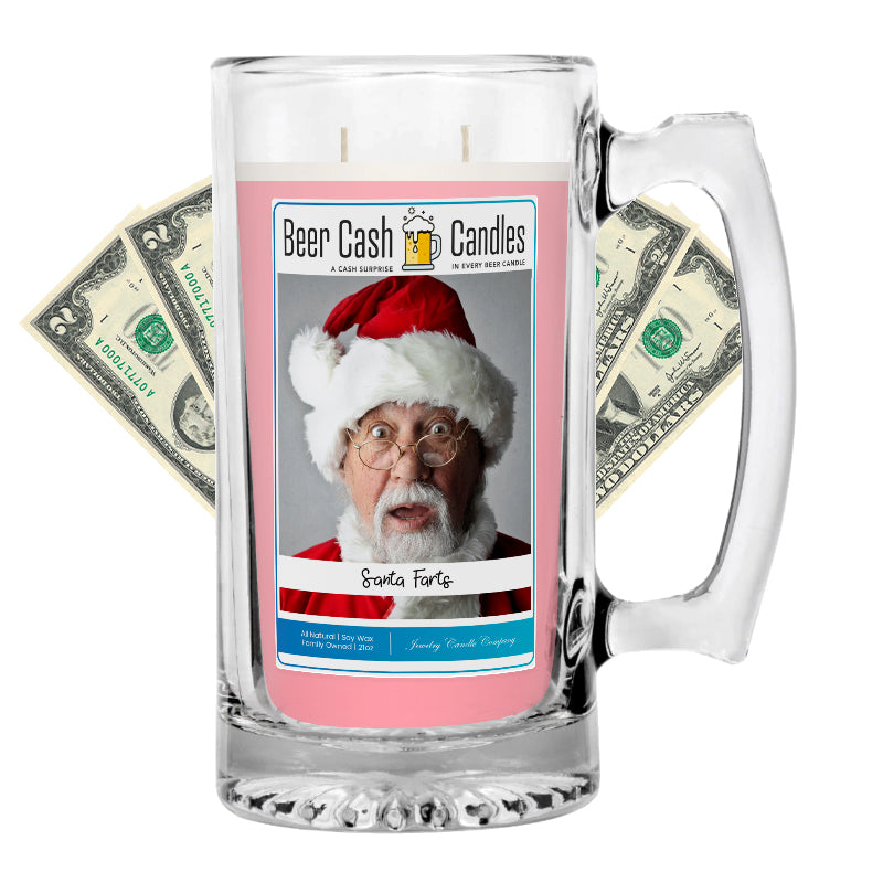 Santa Farts Cash Beer Candle
