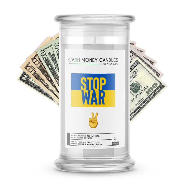 STOP WAR | Ukraine Cash Money Candle