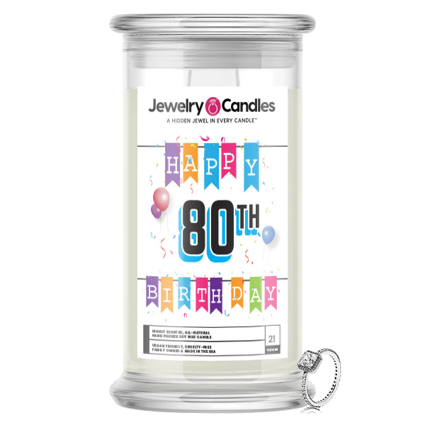 Happy 80th Birthday Jewelry Candle