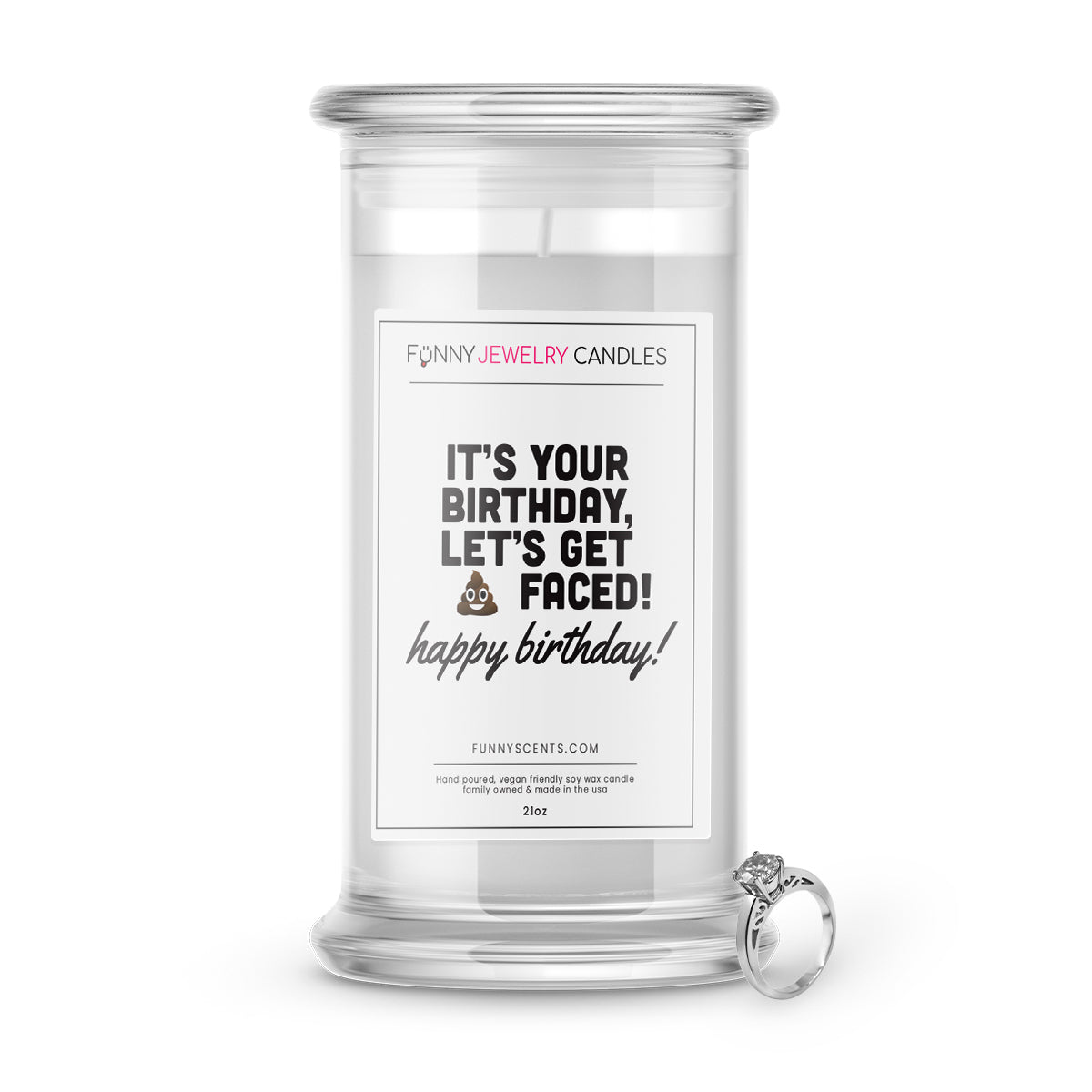It's your birthday, Lets, get shit faced! Happy Birthday! Jewelry Funny Candles