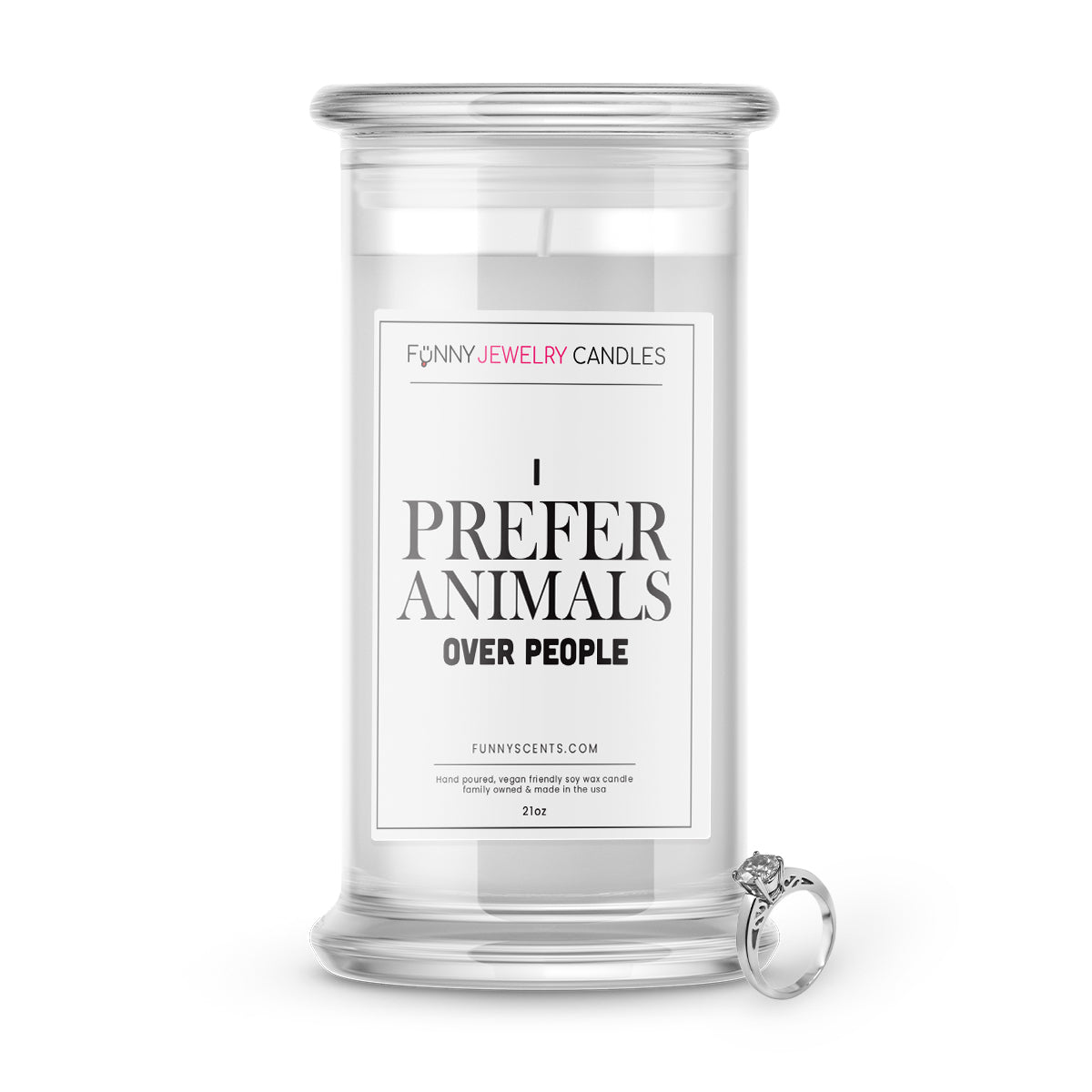 I Prefer Animals Over People Jewelry Funny Candles