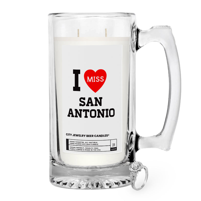 I miss San Antonio City Jewelry Beer Candles