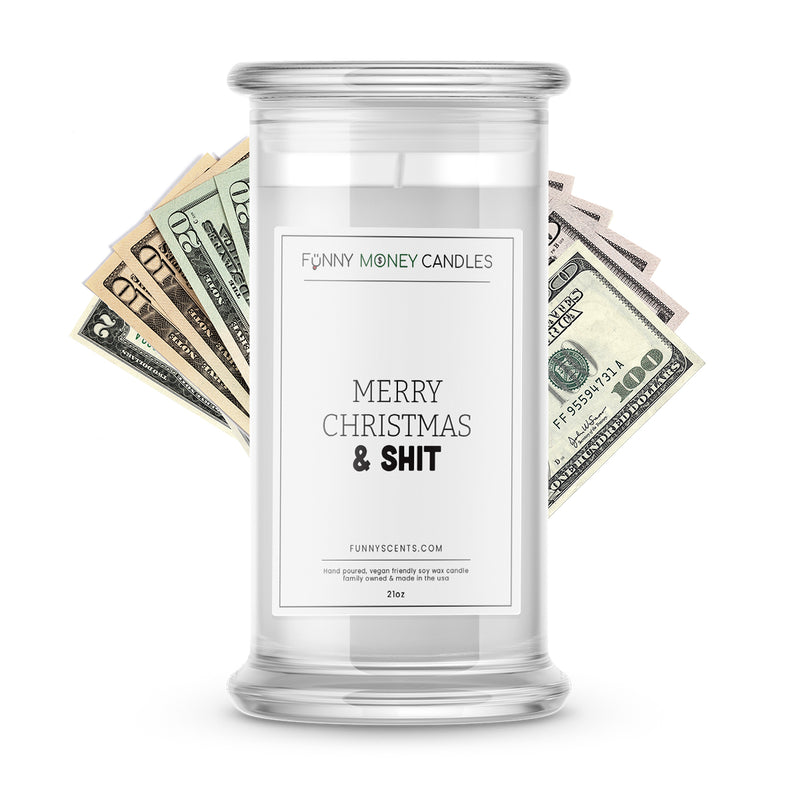 Merry Christmas & Shit Money Funny Candles