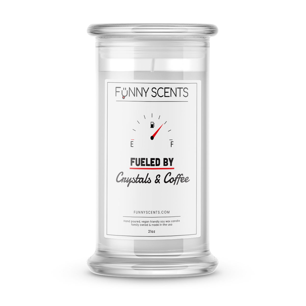 Fueled By Crystals and Coffee Funny Candles