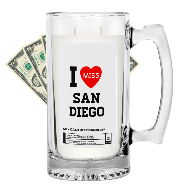 I miss San Diego City Cash Beer Candle