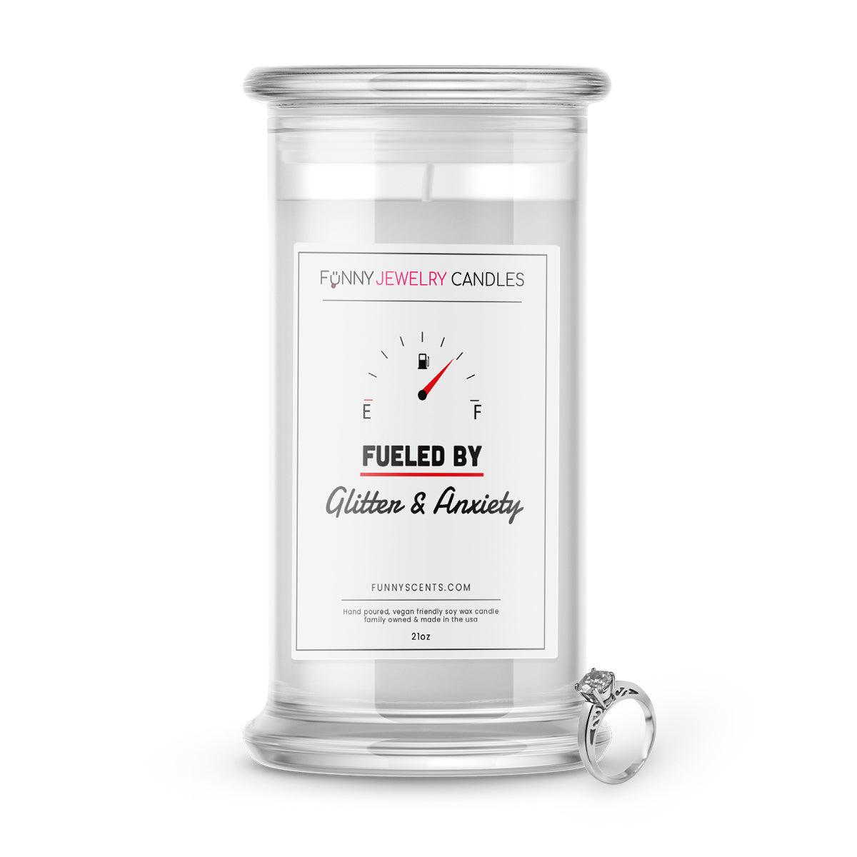 Fueled By Glitter and Anxiety Jewelry Funny Candles