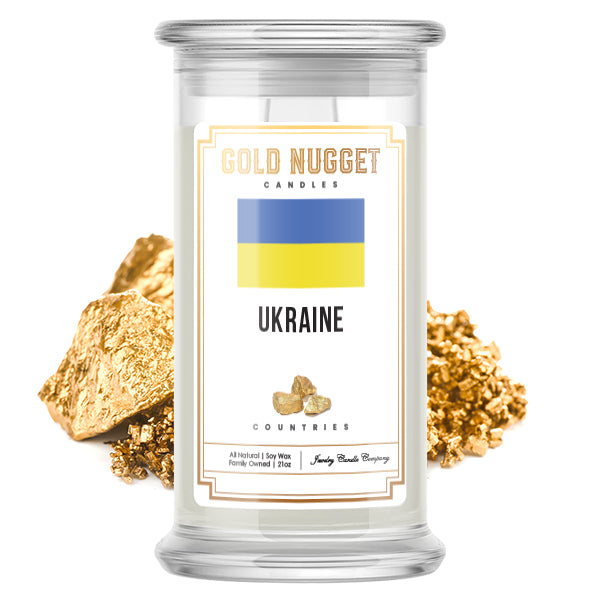 Ukraine Countries Gold Nugget Candles