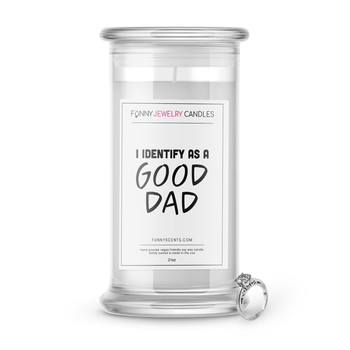 I Identify As a Good Dad Jewelry Funny Candles