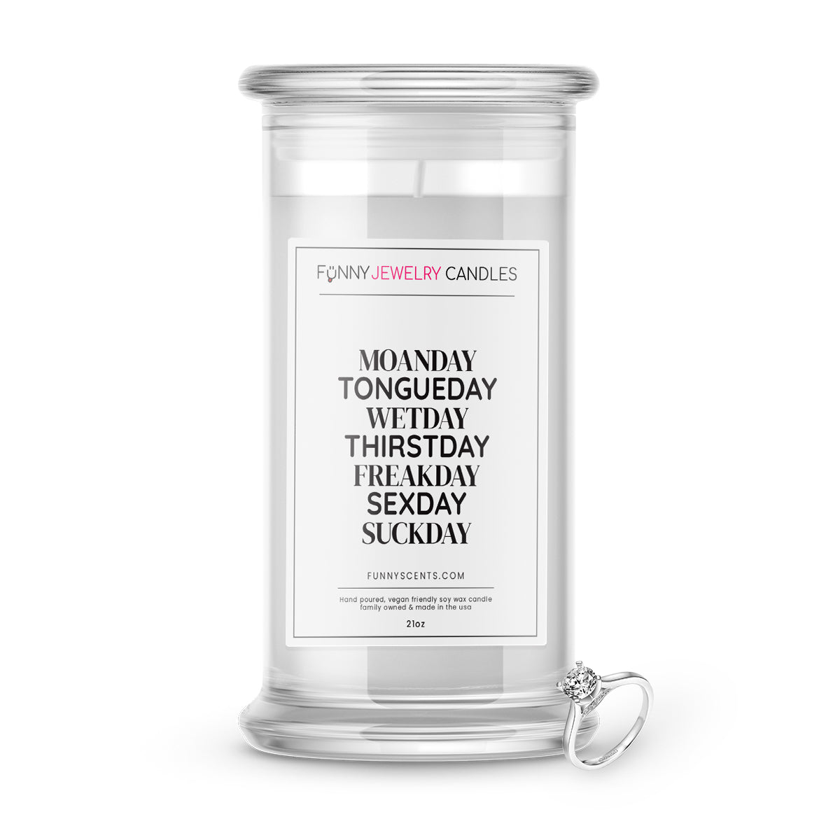 Moanday Tongueday Wetday Thirstday Freakday Sexday Suckday Jewelry Funny Candles