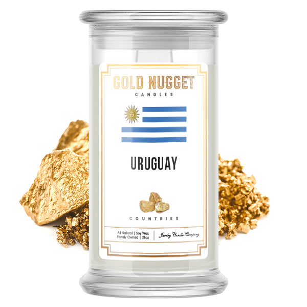 Uruguay Countries Gold Nugget Candles
