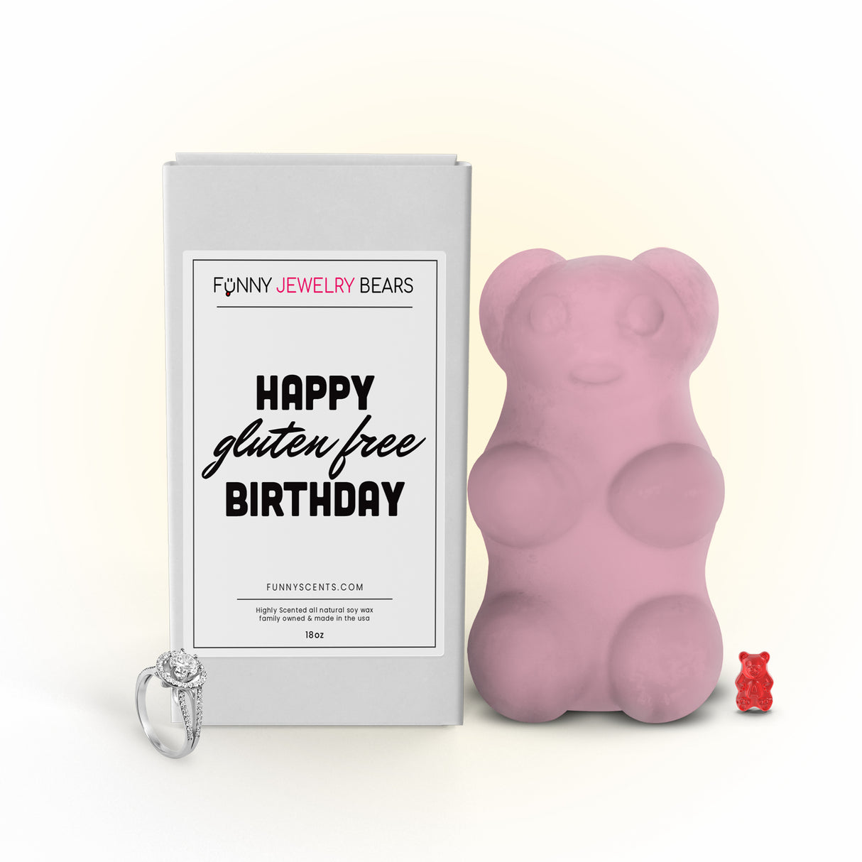 Happy Gluten Free Birthday Funny Jewelry Bear Wax Melts