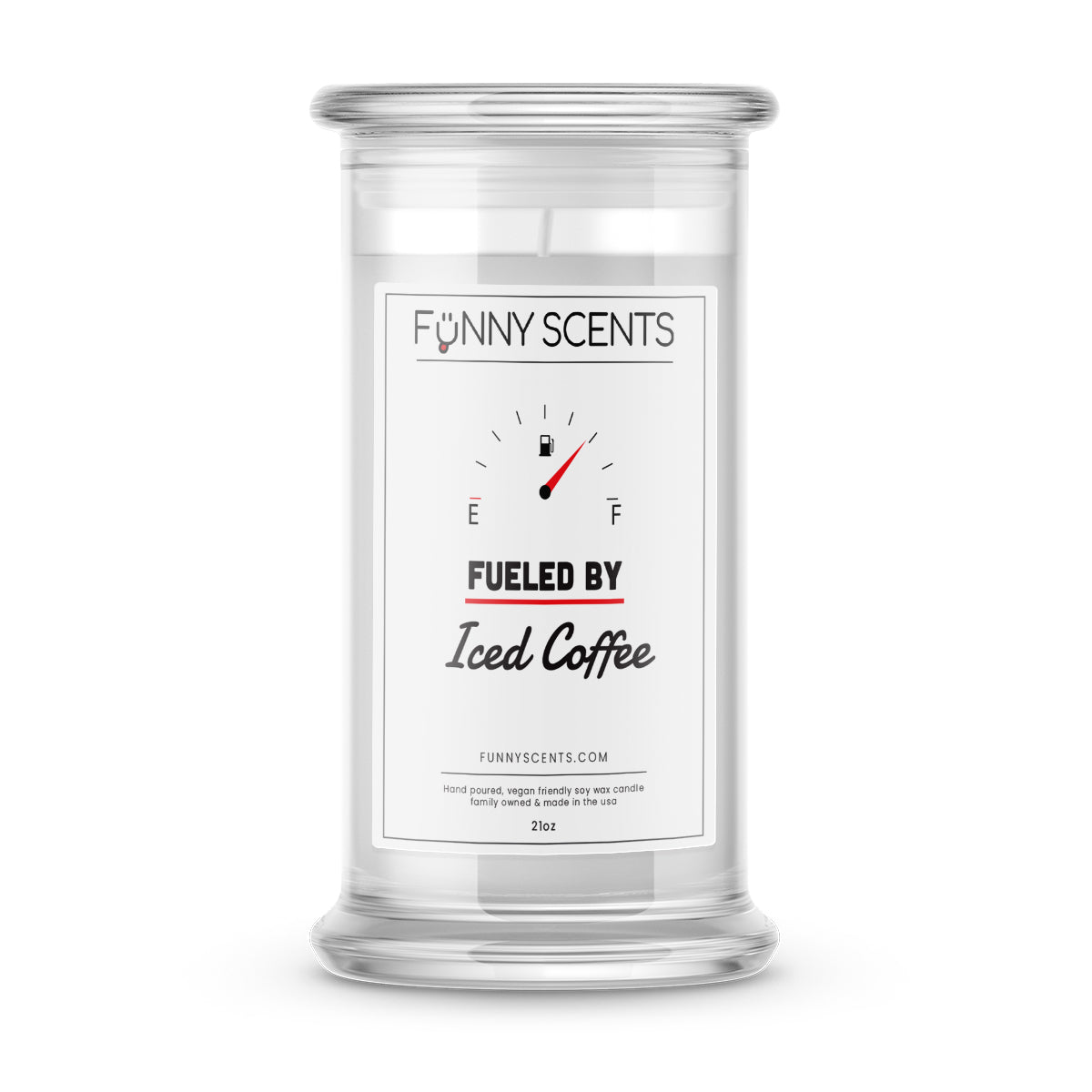 Fueled By Iced  Coffee Funny Candles