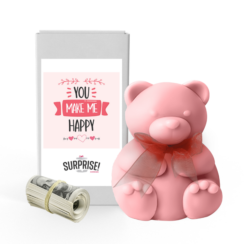 You Make me happy | Valentines Day Surprise Cash Money Bear Wax Melts