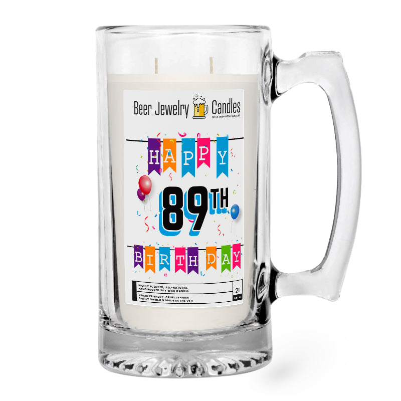 Happy 89th Birthday Beer Jewelry Candle