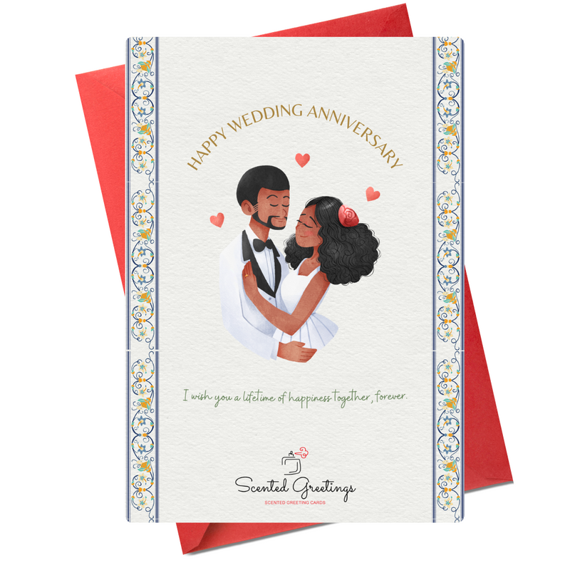Happy Wedding Anniversary! I Wish you lifetime of happiness together forever | Scented Greeting Cards