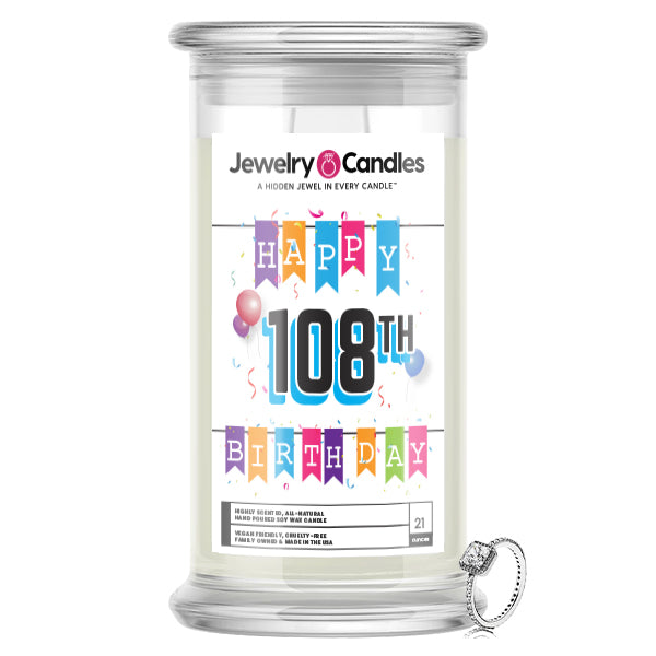 Happy 108th Birthday Jewelry Candle